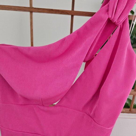 Katie May Ash Dress Barbie Pink One-Shoulder Sleeveless Cutout Bodycon Small S - Picture 7 of 13